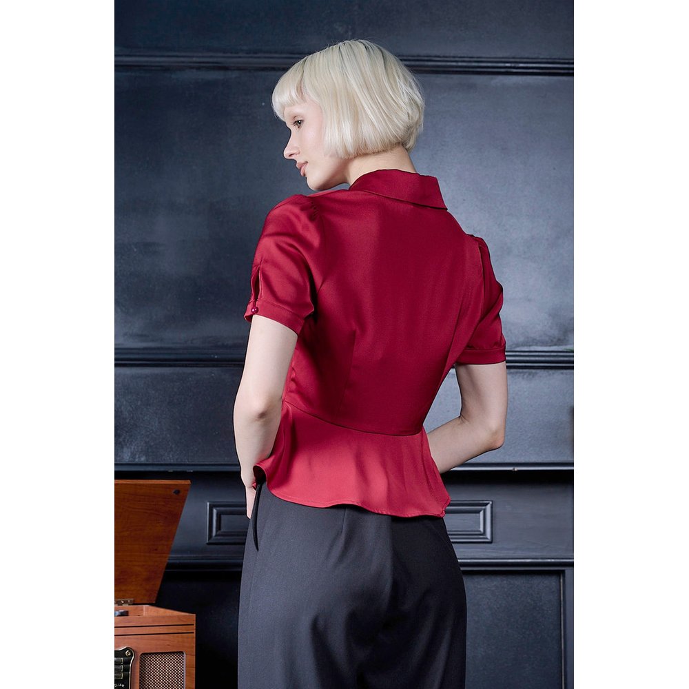 Banned - Prue Cats Blouse - Bordeaux rood